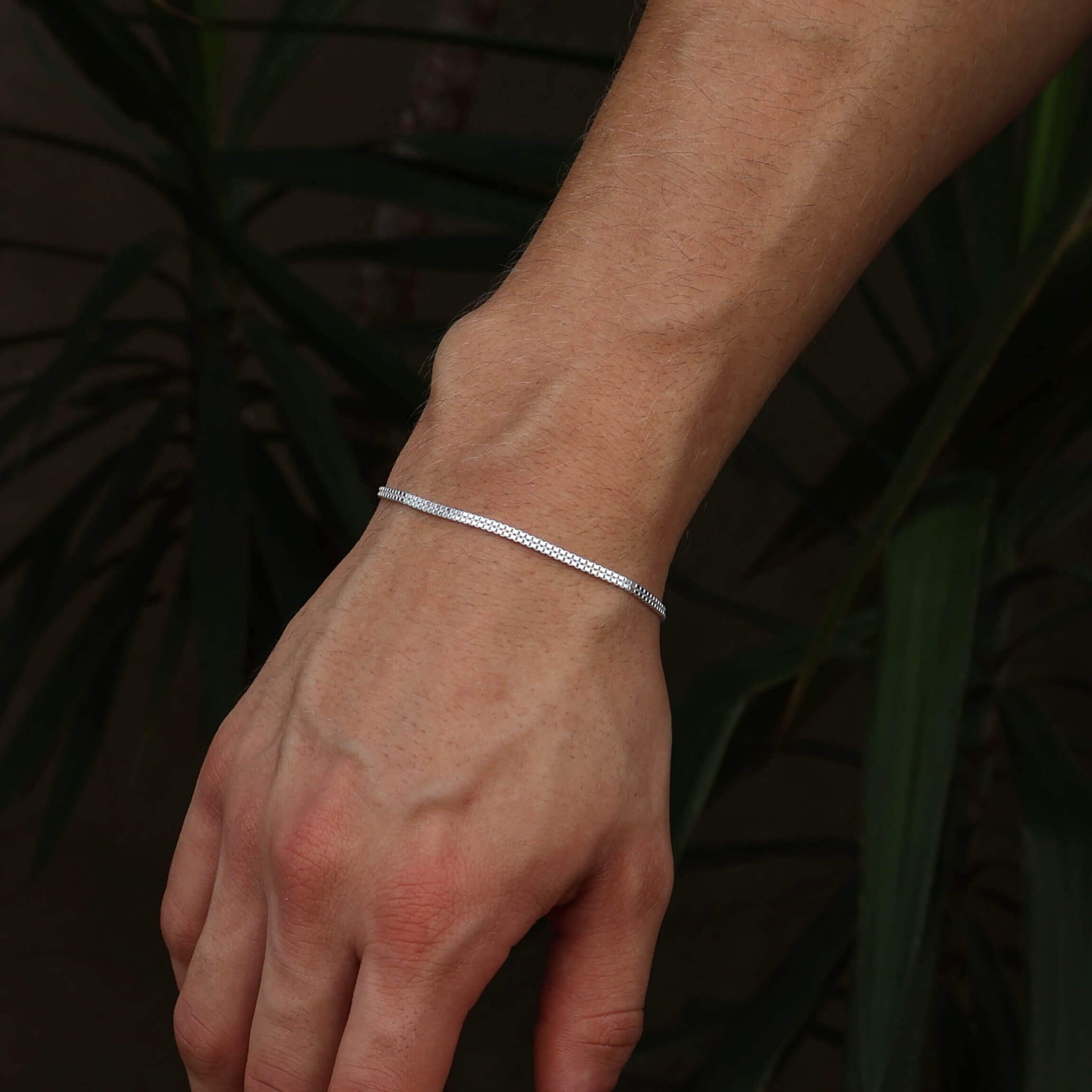 Pulseira Veneziana Dupla Masculina em Prata 925
