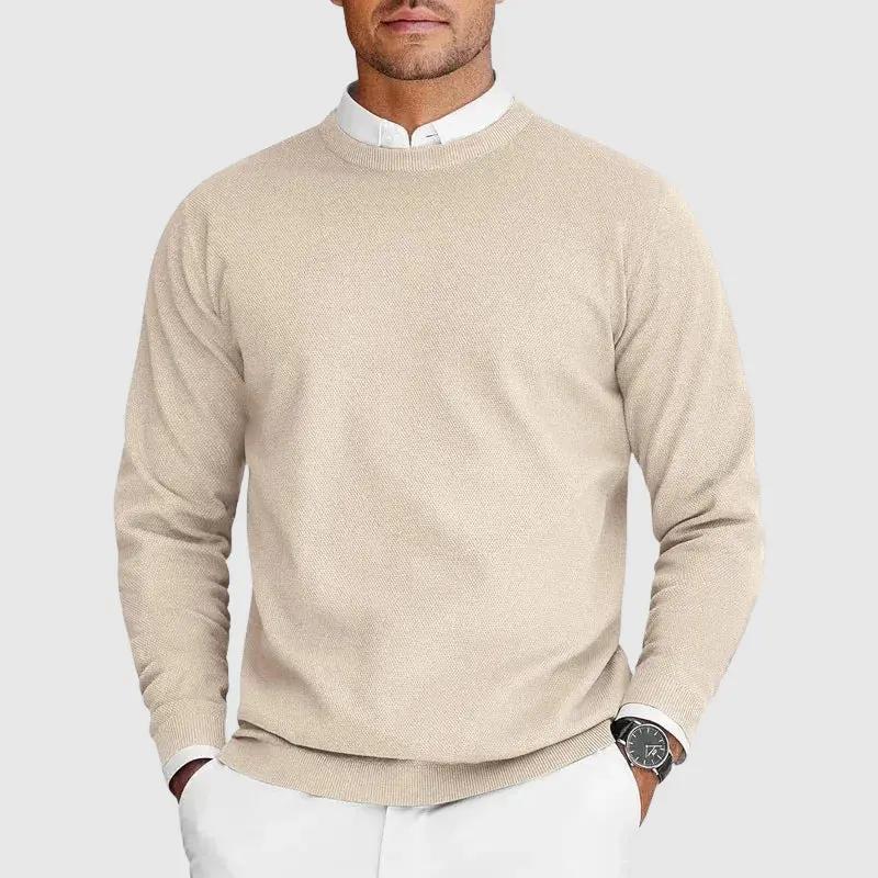 Men’s Tailored Crewneck Sweater – Signature Knit Design SPECTER LONDON