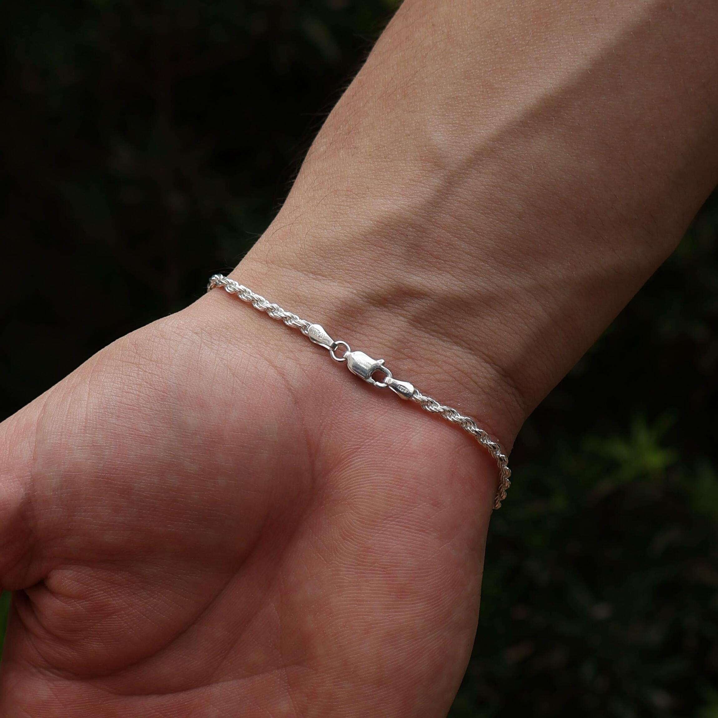 Pulseira Cordão Baiano Masculina em Prata 925