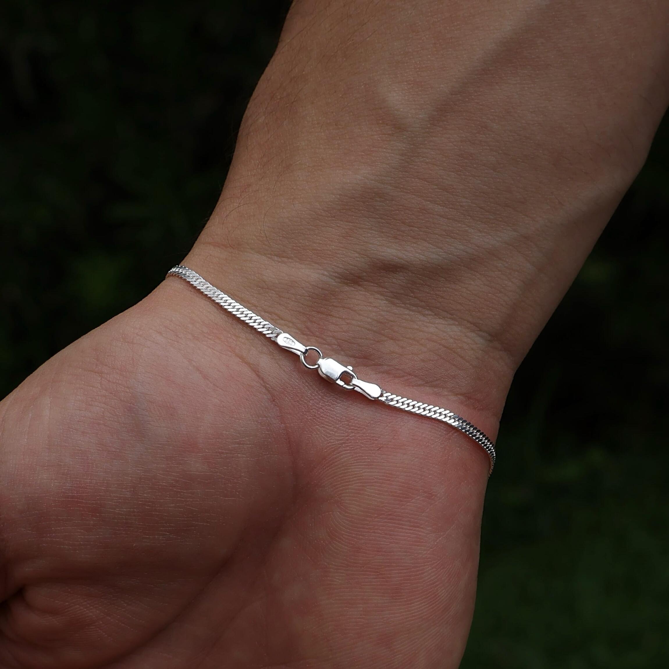 Pulseira Grumet Elo Duplo Masculina de Prata