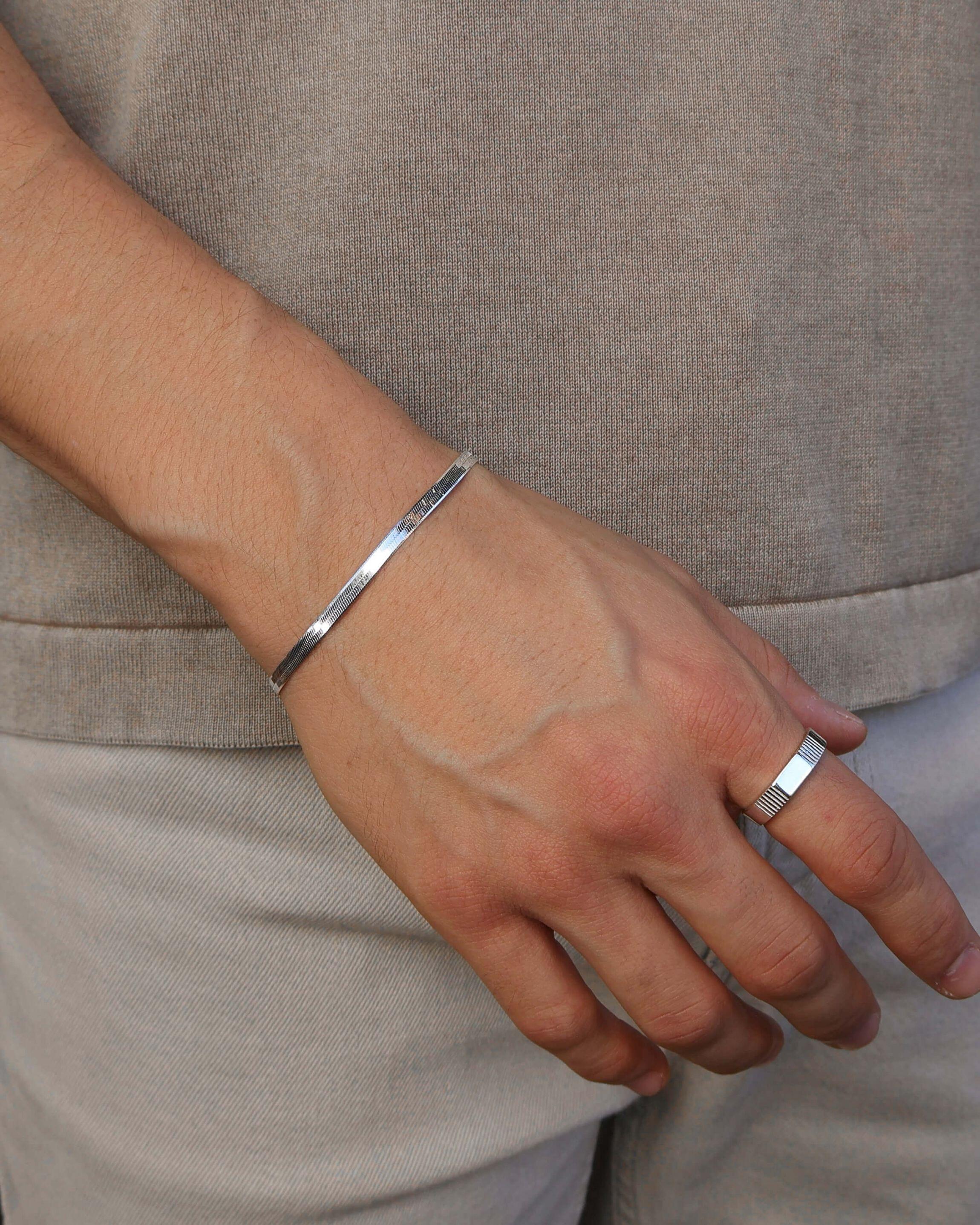 Pulseira Masculina Laminada em Prata 925