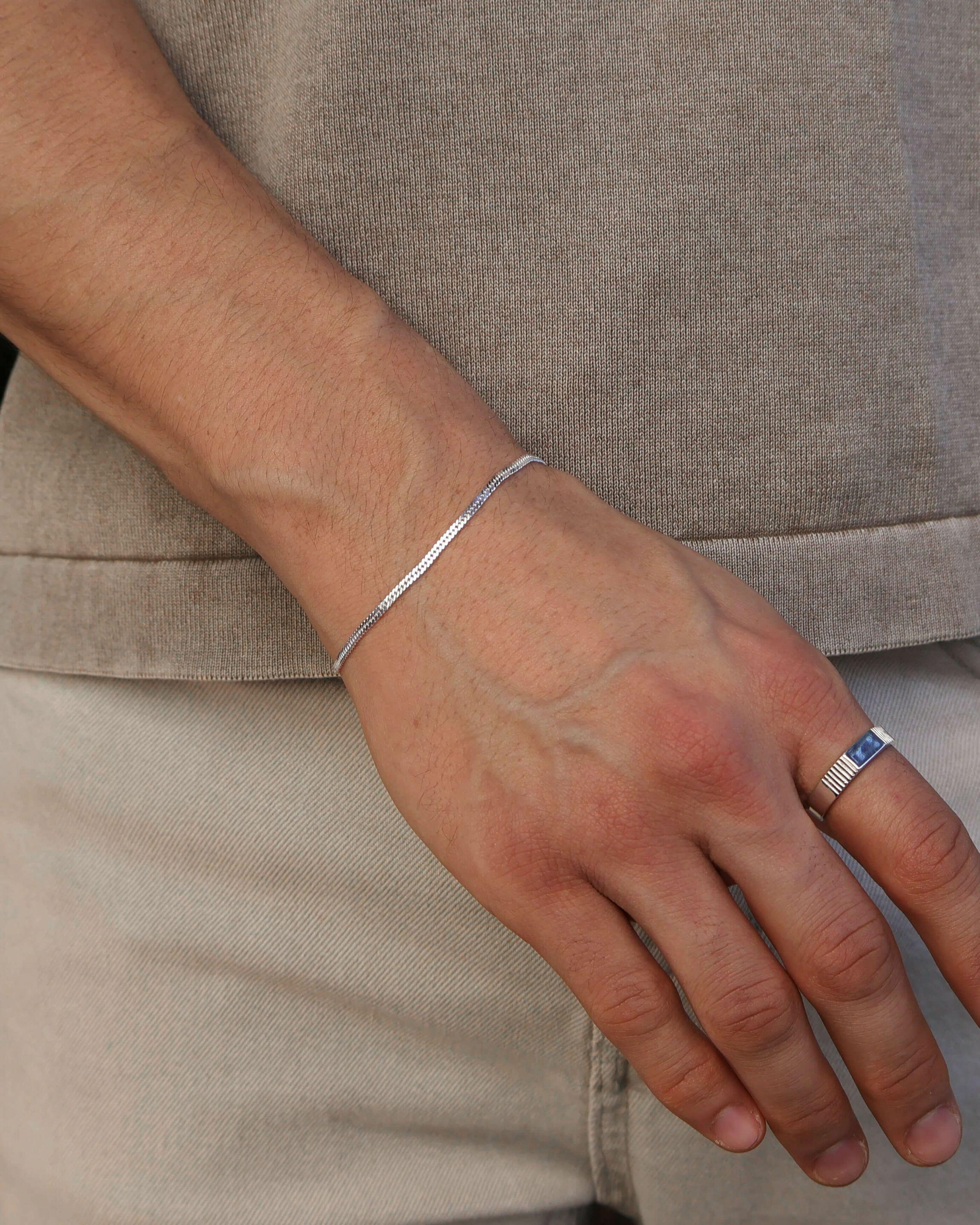 Pulseira Grumet Elo Duplo Masculina de Prata