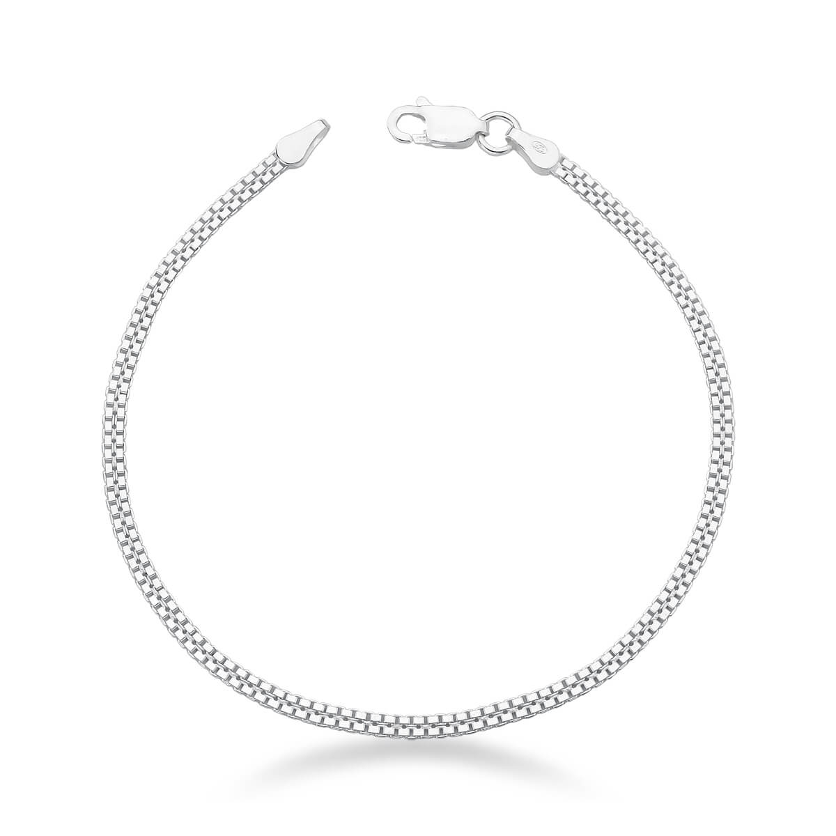 Pulseira Veneziana Dupla Masculina em Prata 925