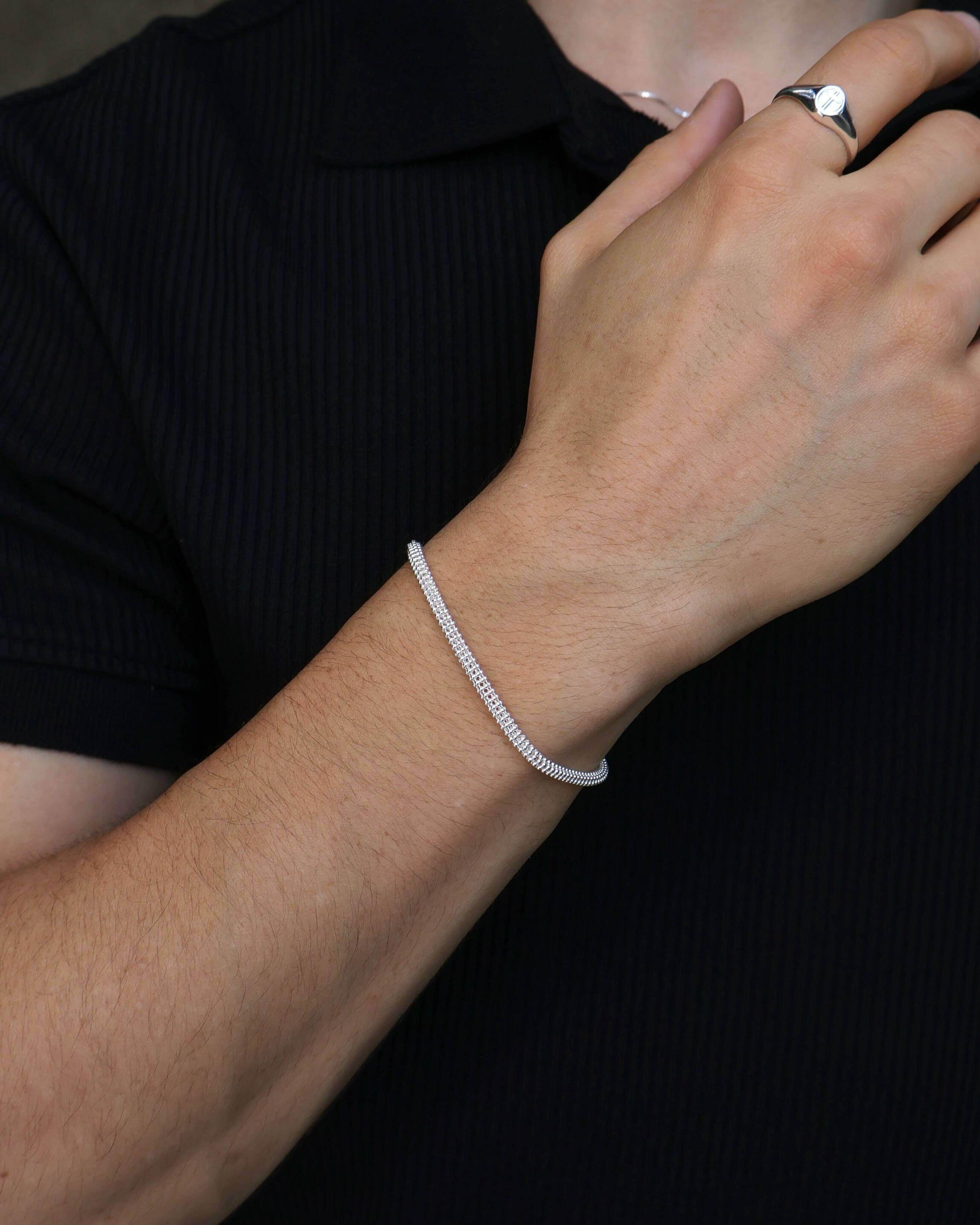 Pulseira Fizzy Round Masculina em Prata 925